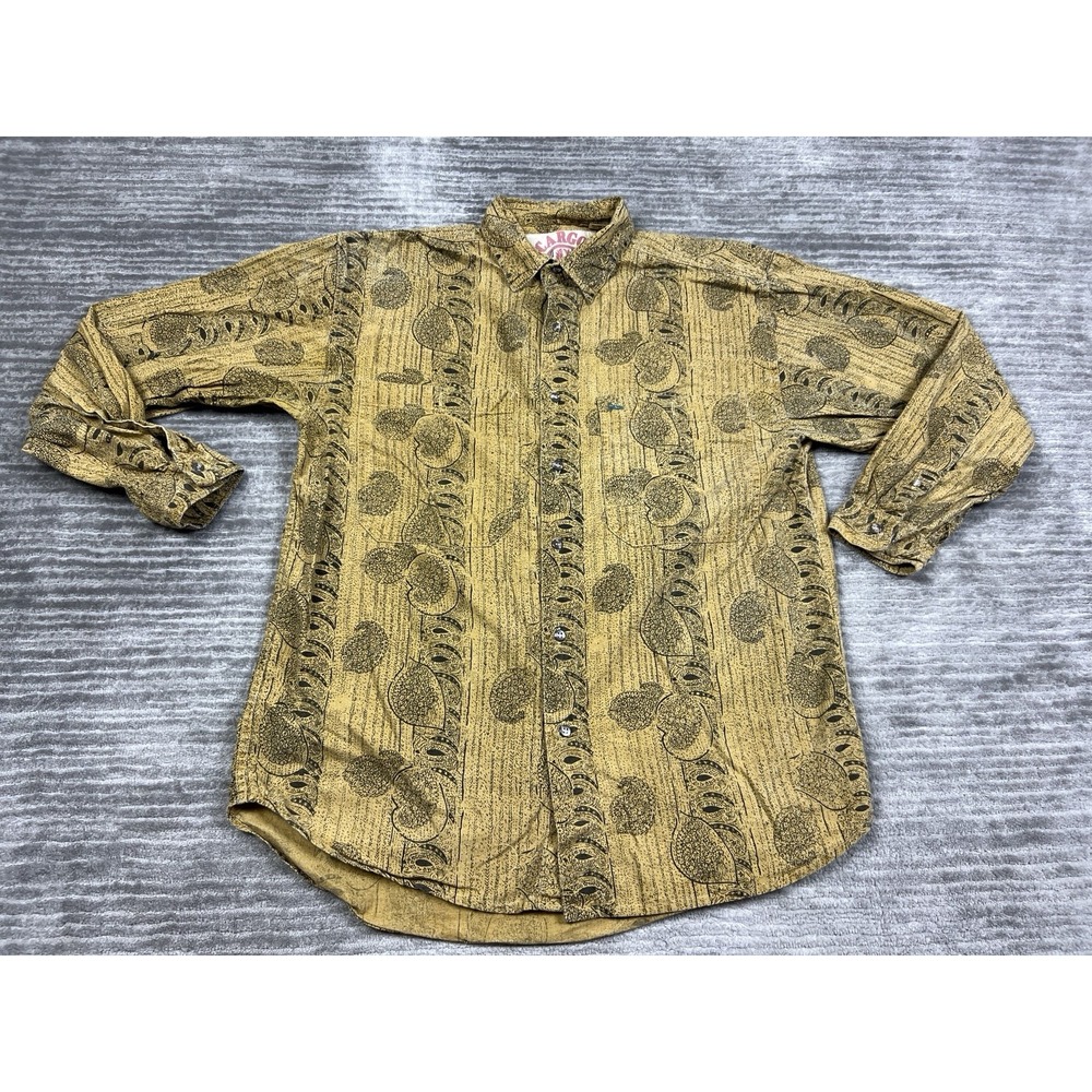 Cargo Company Shirt‎ Mens Medium Yellow Button Up Longsleeve